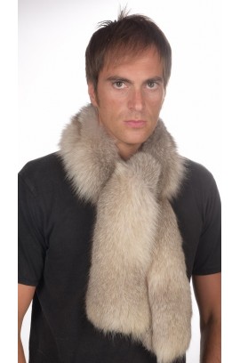 Grey fox fur scarf